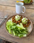 Image de la recette : Gaufres patate douce & crème d'avocat