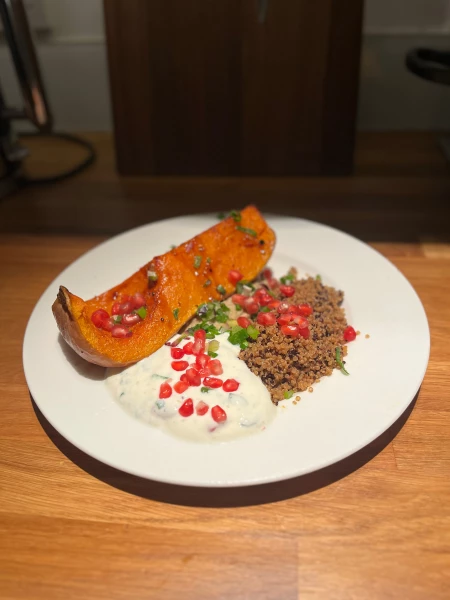 Image de la recette : Butternut rôti et houmous d'aubergine