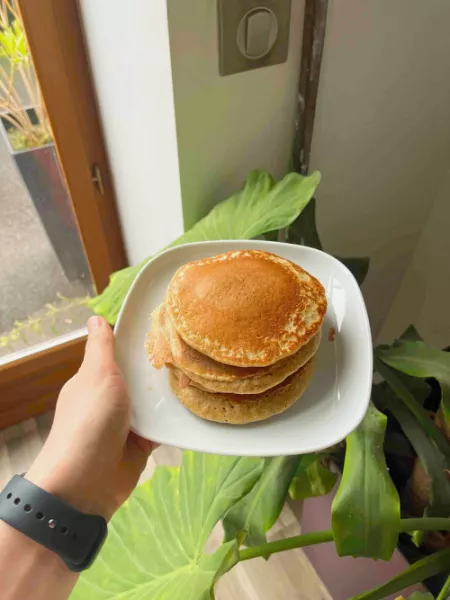 Image de la recette : Pancakes healthy banane canelle